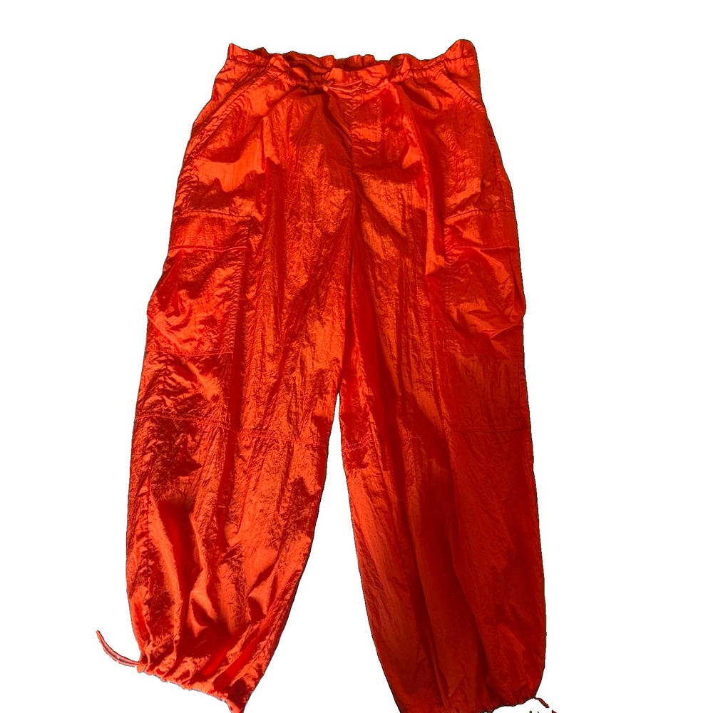 Future Collective Alani Noelle Orange Parachute Pants Paper Bag Waist Large